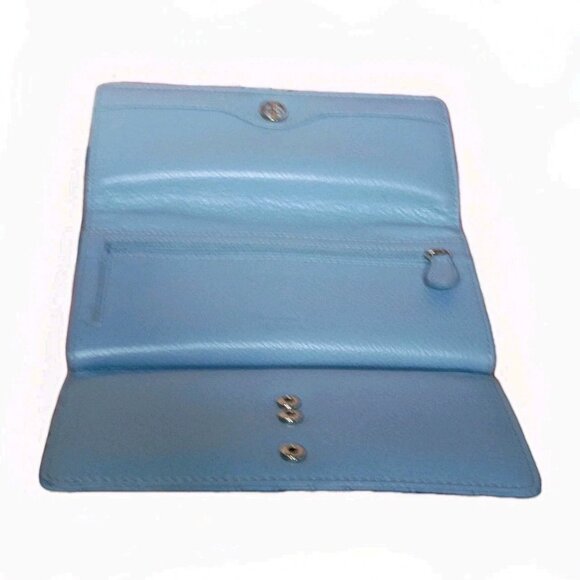 Giani Bernini Pebbled Leather Wallet Blue Women’s Bifold Excellent Condition - Picture 7 of 9